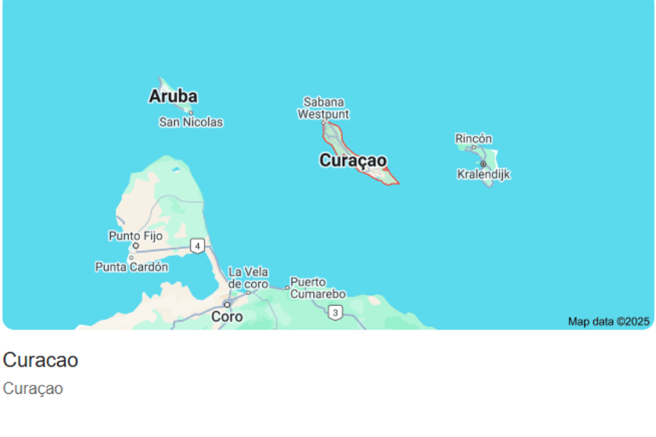 Curacao Island map