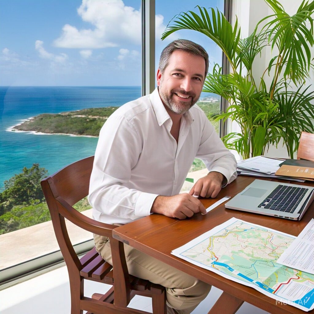 "Beachfront villa for sale in Belize" "Caribbean property legal documents" "Foreigner signing real estate papers"